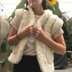 80s Vintage Festival Teddy Vest Cream Sideeffects